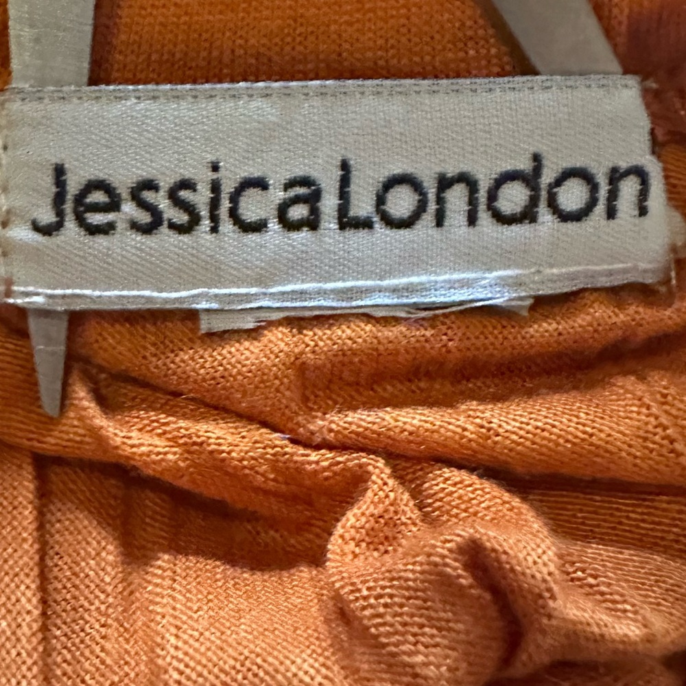 JESSICA LONDON burnt orange 2pc pleated skirt & embroidered shirt set 14/16 XL - Picture 9 of 10